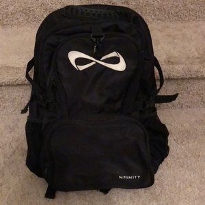 Black cheerleading Nfinity book bag